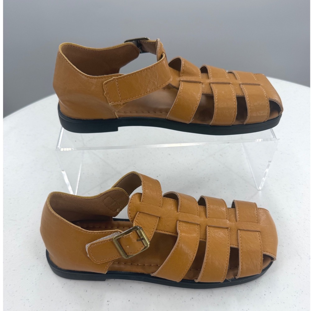 Lizimei Tan Faux Leather Fisherman Sandals  Women's Size 5.5 (CN 225) NEW-no tag - Picture 3 of 11